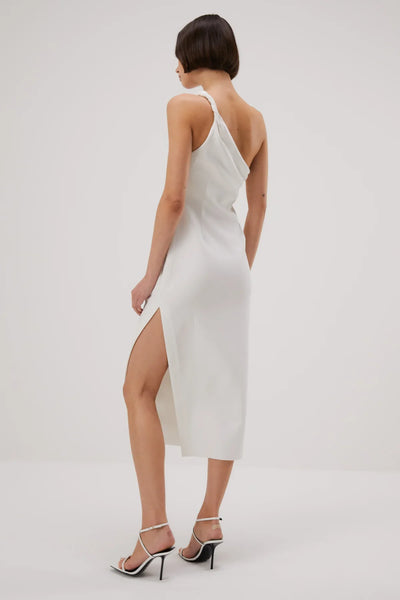 Misha Carrington Bonded Crepe Midi Dress - Ivory - JAUS