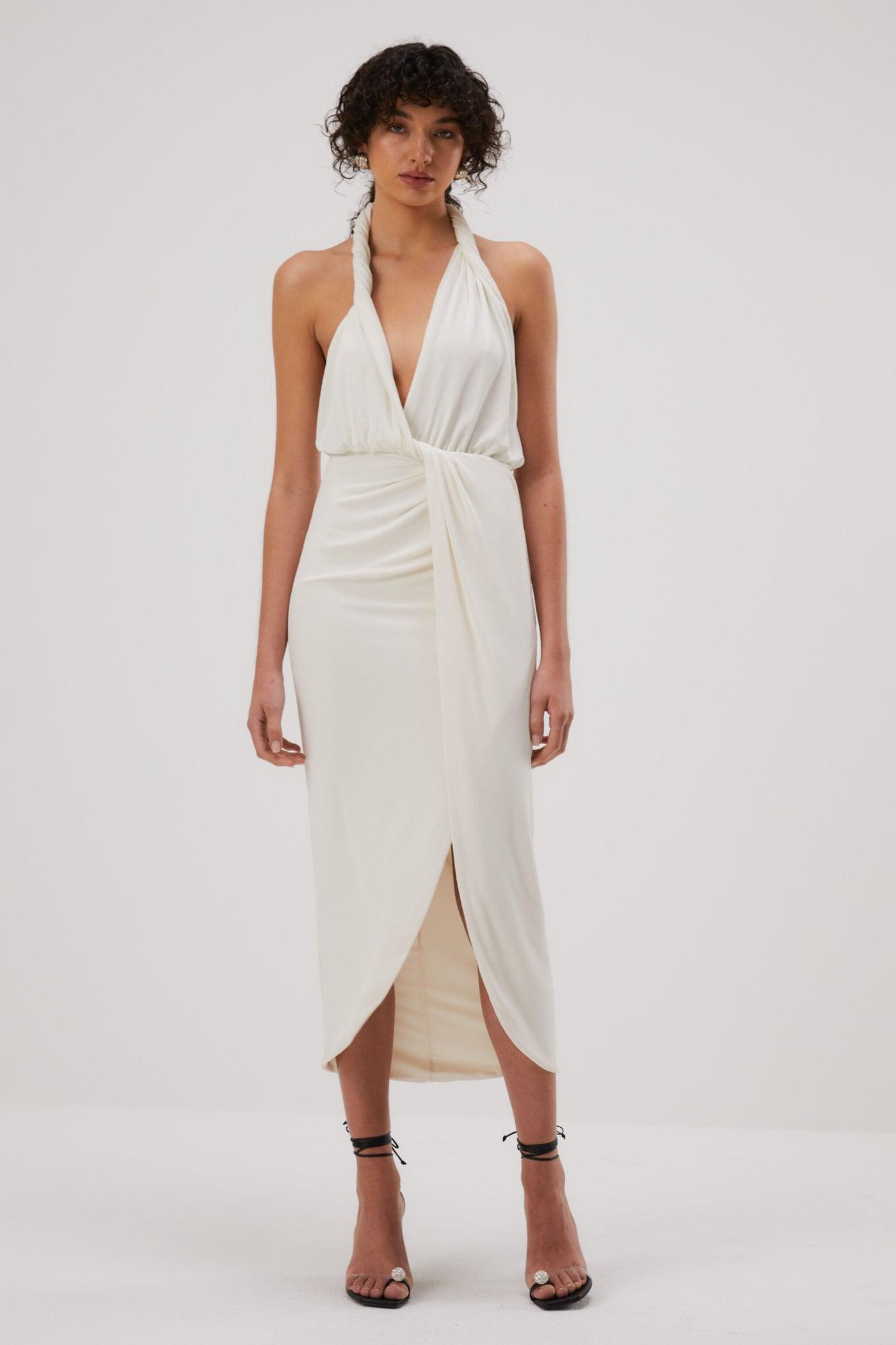 cressida midi dress MISHA CRESSIDA SLINKY JERSEY MIDI DRESS