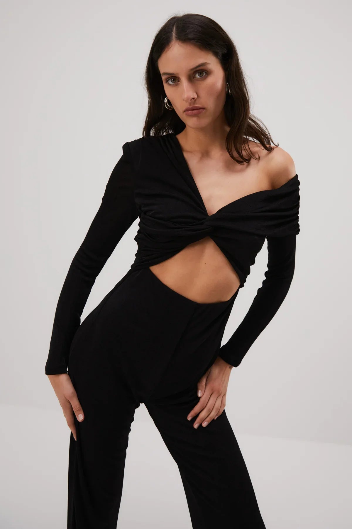 Misha Gyda Slinky Jersey Jumpsuit Black