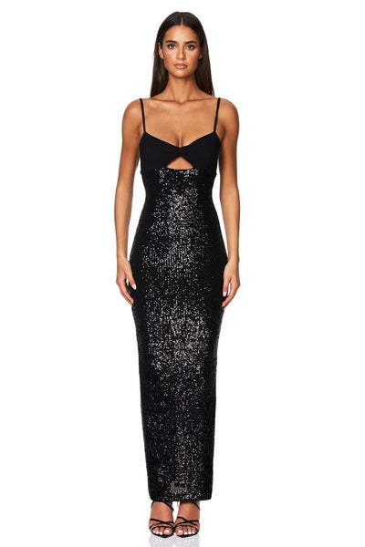 Nookie Monet Twist Gown - Black - SHOPJAUS - JAUS