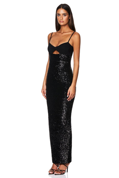 Nookie Monet Twist Gown - Black - SHOPJAUS - JAUS