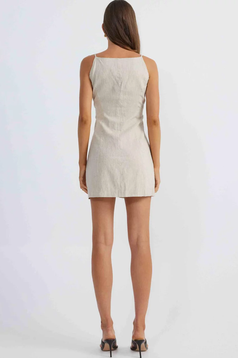 Allegra Linen Dress - Natural - SHOPJAUS - JAUS