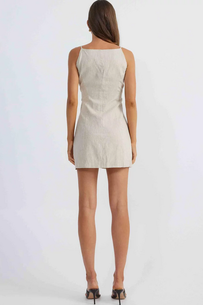 Allegra Linen Dress - Natural - SHOPJAUS - JAUS