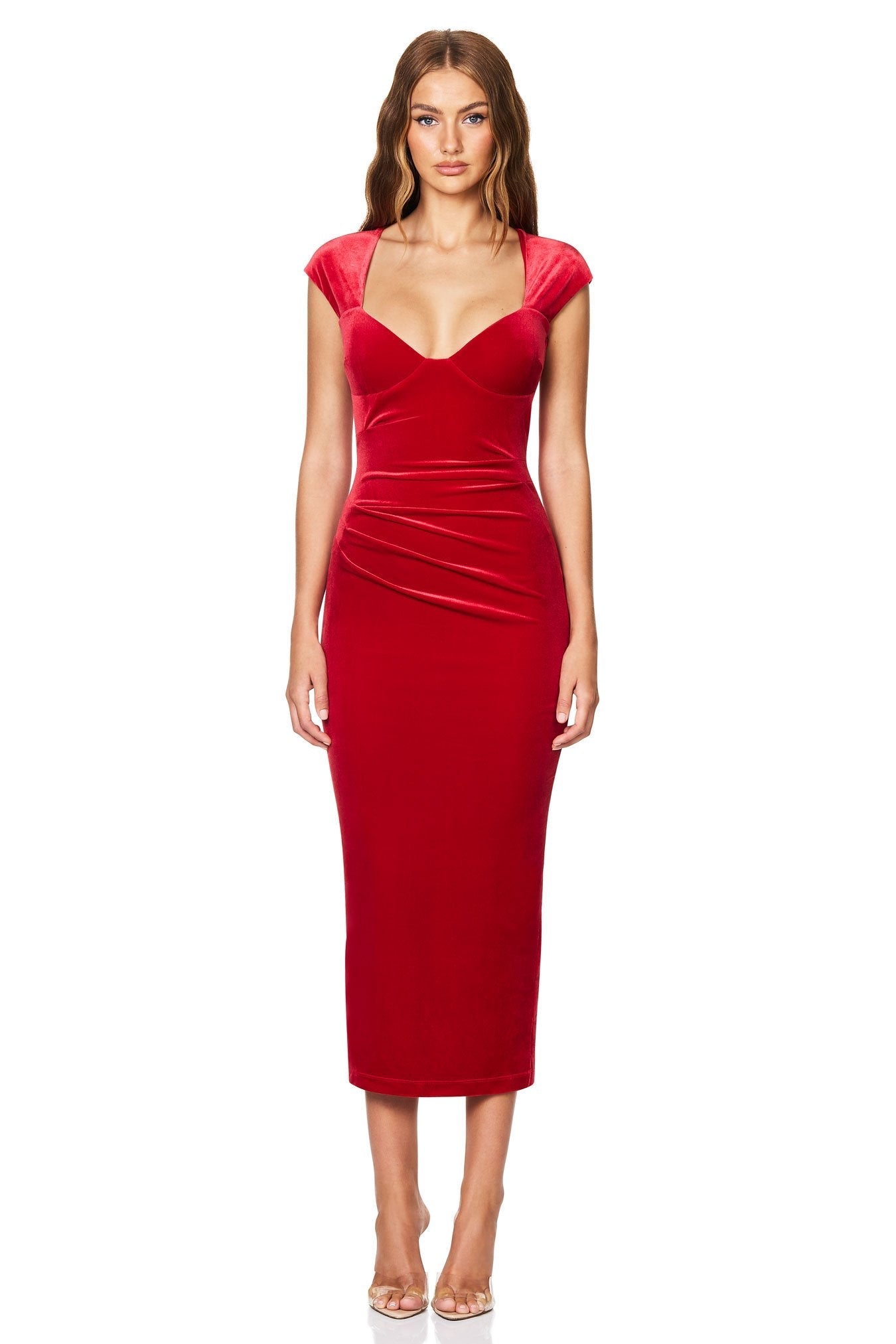 Nookie Mystery Midi Dress - Red - SHOPJAUS - JAUS