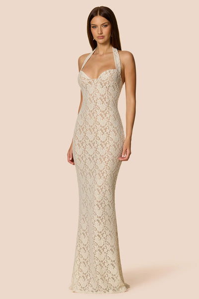 Nookie Mystique Halter Gown - Ivory
