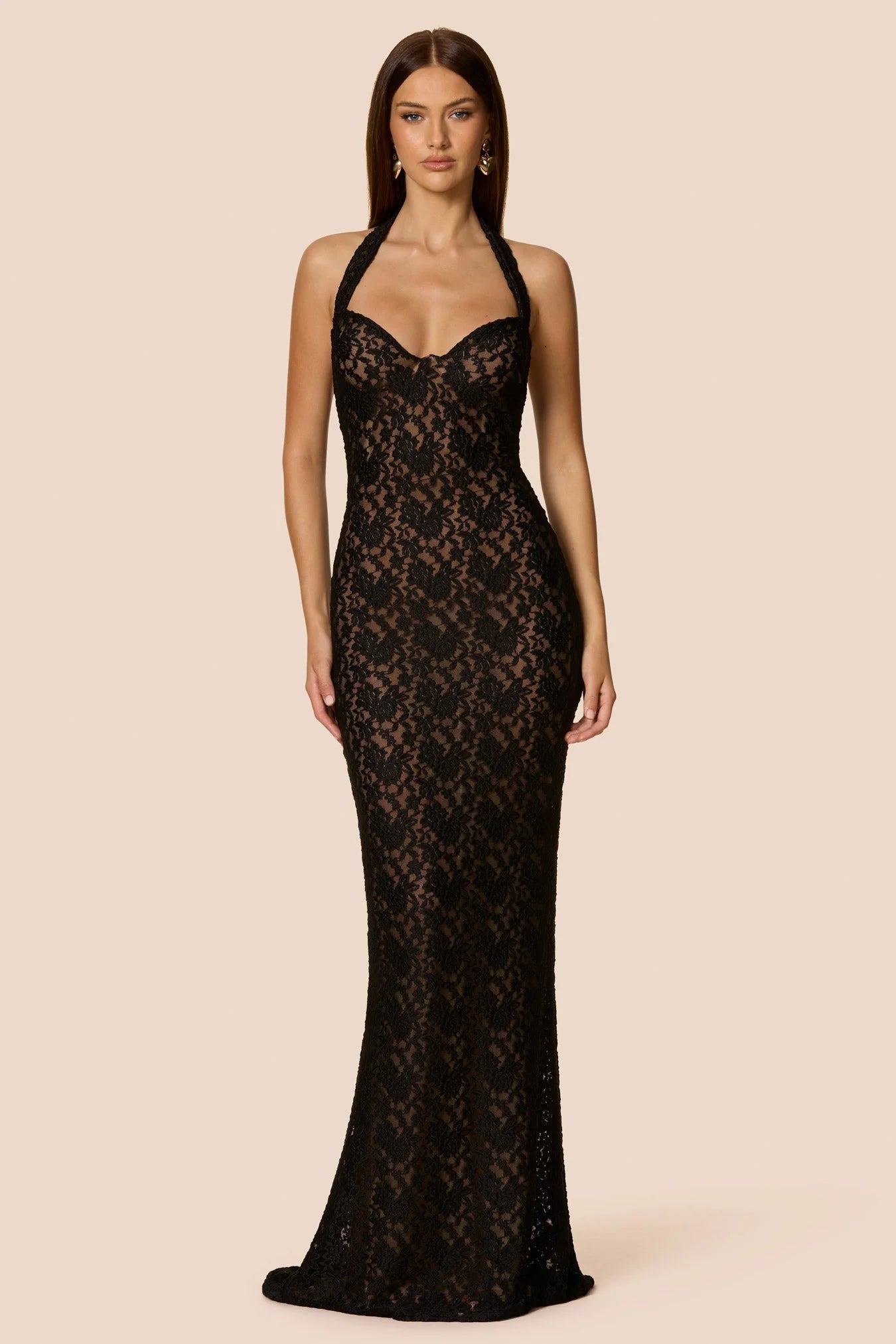Nookie Mystique Halter Gown - Black