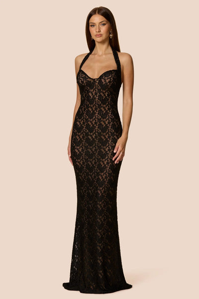 Nookie Mystique Halter Gown - Black