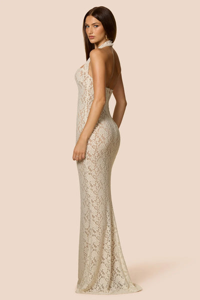 Nookie Mystique Halter Gown - Ivory
