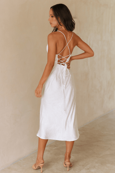 Nadia Slip Dress - White - JAUS