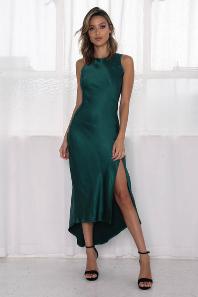Natalia Dress - Emerald Green - JAUS