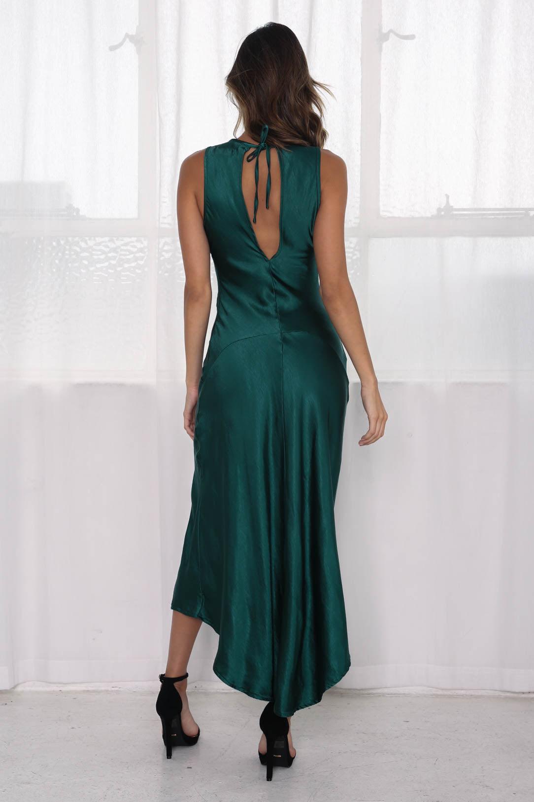 Natalia Dress - Emerald Green - JAUS