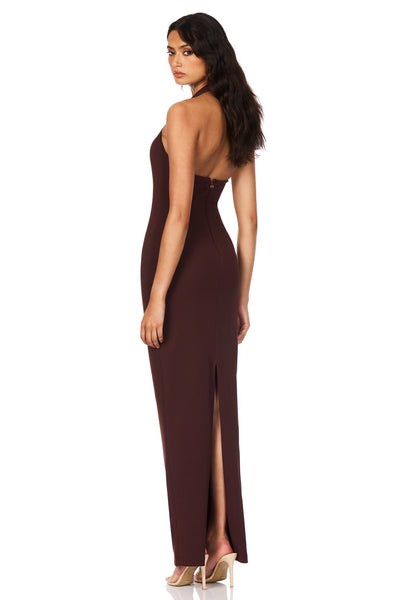 Nookie Natalia Halter Maxi Dress - Chocolate - SHOPJAUS - JAUS