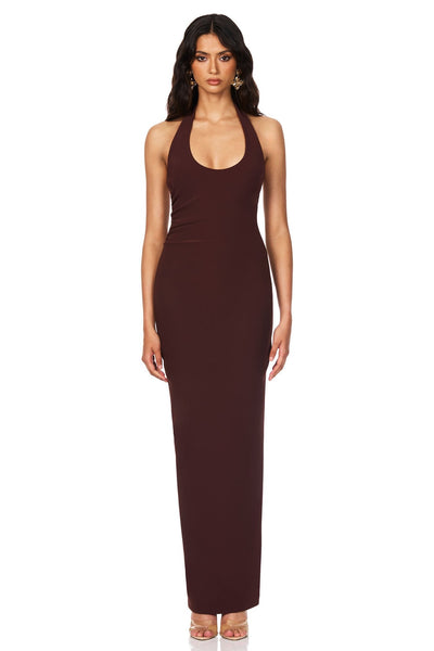 Nookie Natalia Halter Maxi Dress - Chocolate - SHOPJAUS - JAUS