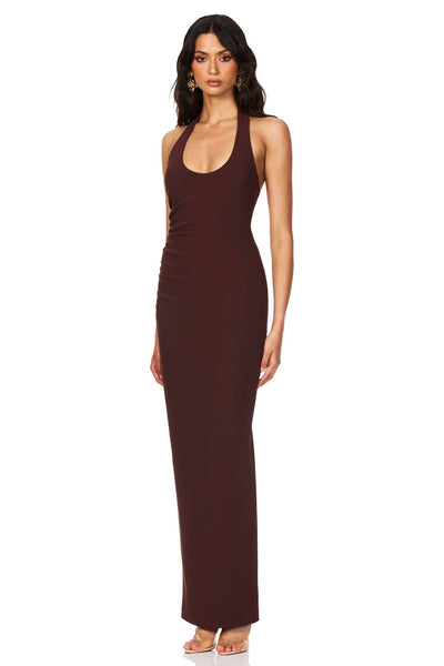 Nookie Natalia Halter Maxi Dress - Chocolate - SHOPJAUS - JAUS