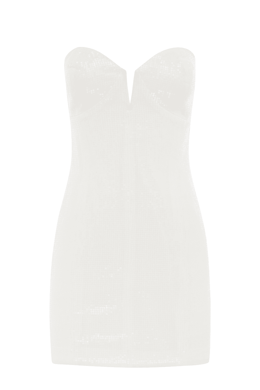 Nicki Mini Dress - White Sequin - JAUS