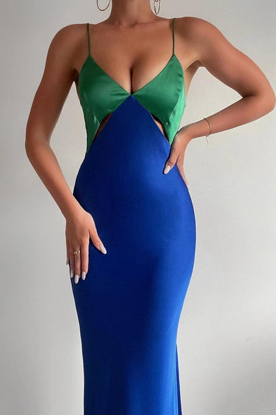 Nicole Slip Dress - Green/Blue - JAUS