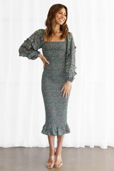 Noelle Dress - Olive - JAUS