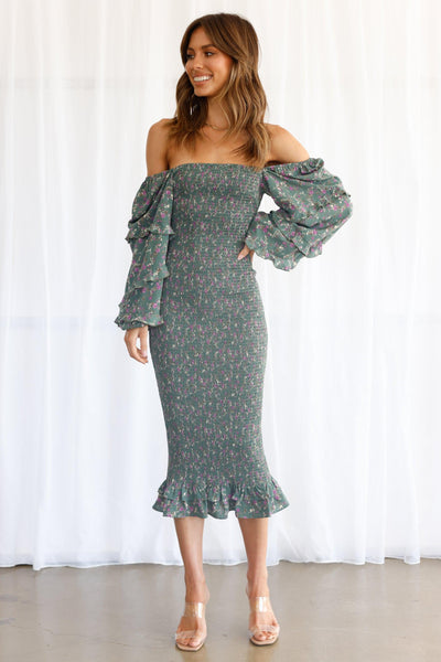 Noelle Dress - Olive - JAUS