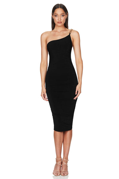 Nookie Alyssa Chain Midi Dress - Black - JAUS