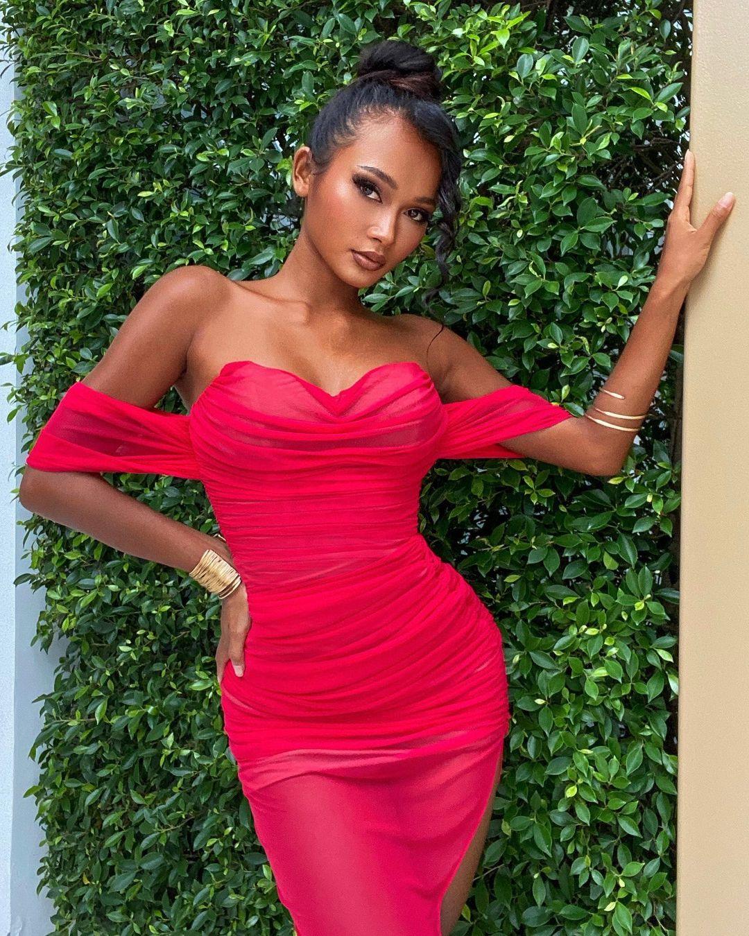 Nookie Dita Mesh Gown in Red Nookie Dita Mesh Gown in Red