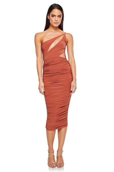 Nookie Envy Midi Dress - Rust - JAUS