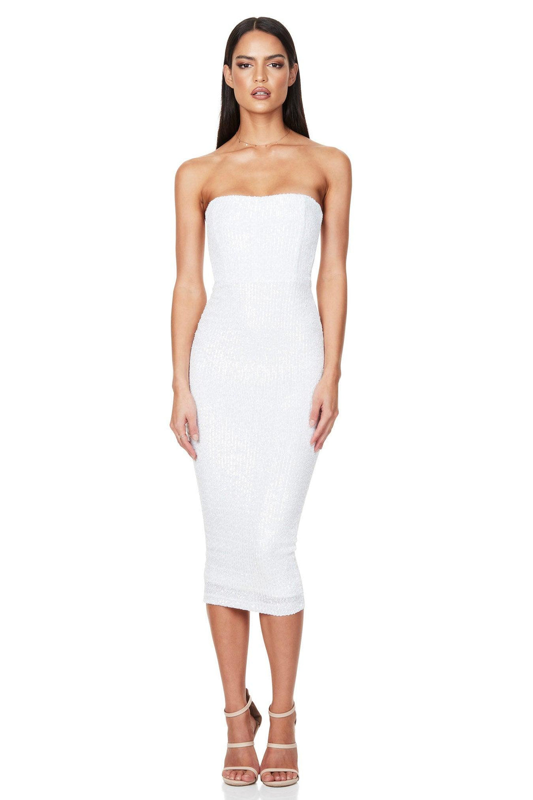 nookie fantasy midi dress - White Material:Lame Royal Blue Off the Sets_Pant Set