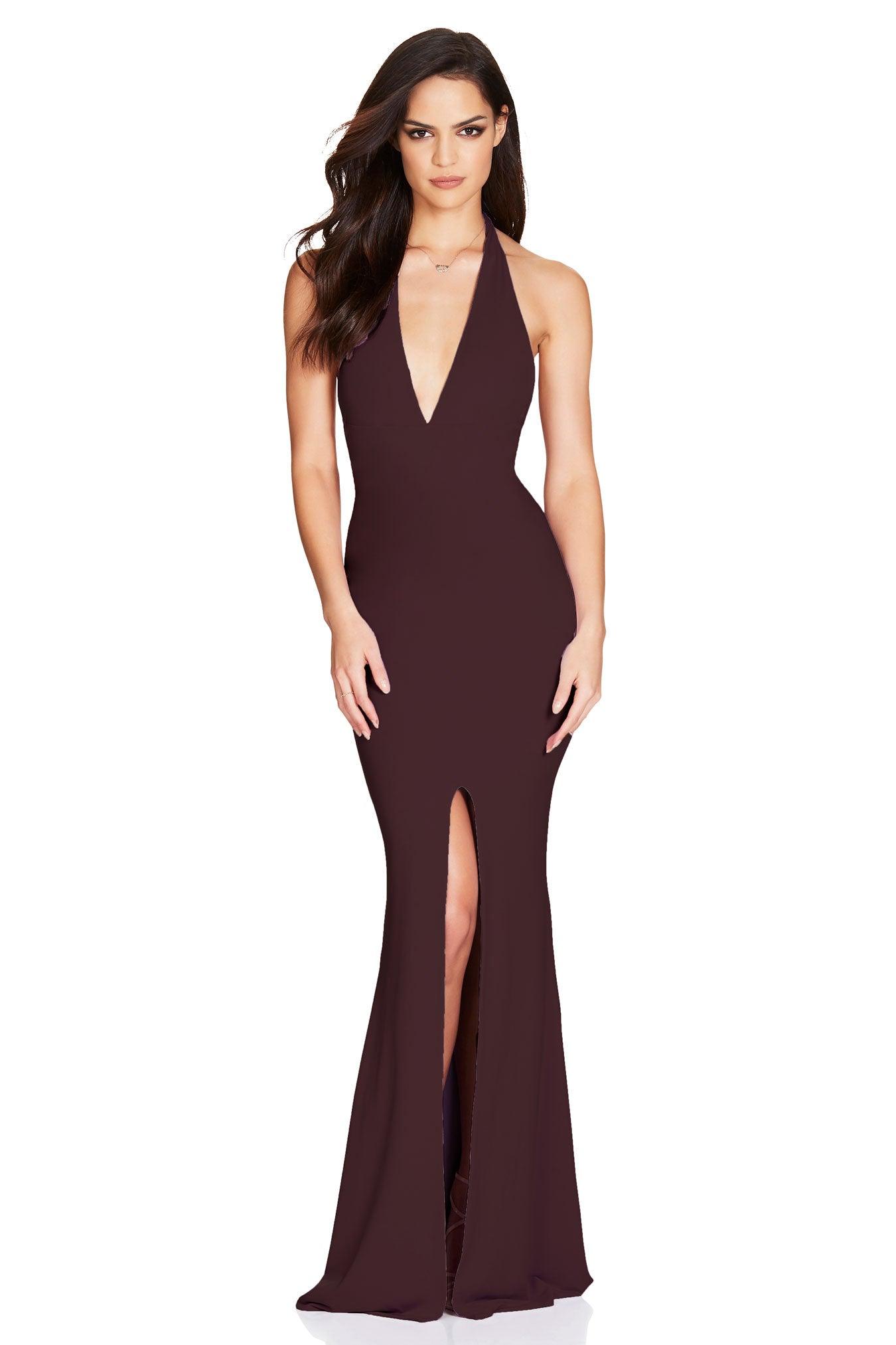 Nookie Illegal Halter Gown - Chocolate - JAUS