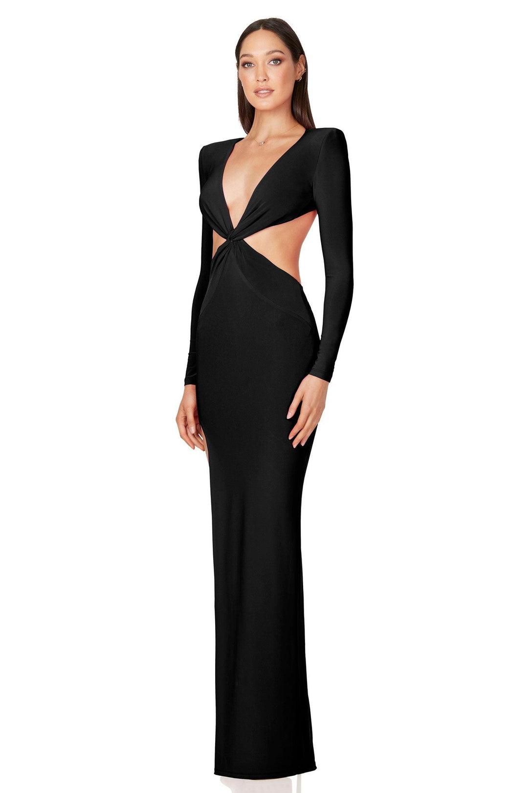 nookie dresses Jewel Gown - Black A-Line Dresses for Women fitted and flirty prom dresses Size:Small 4-6 The Nookie Jewel Gown
