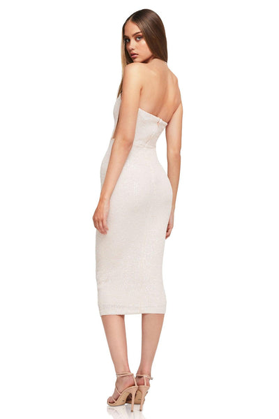 Nookie Lumeire Midi Dress - Nude - JAUS