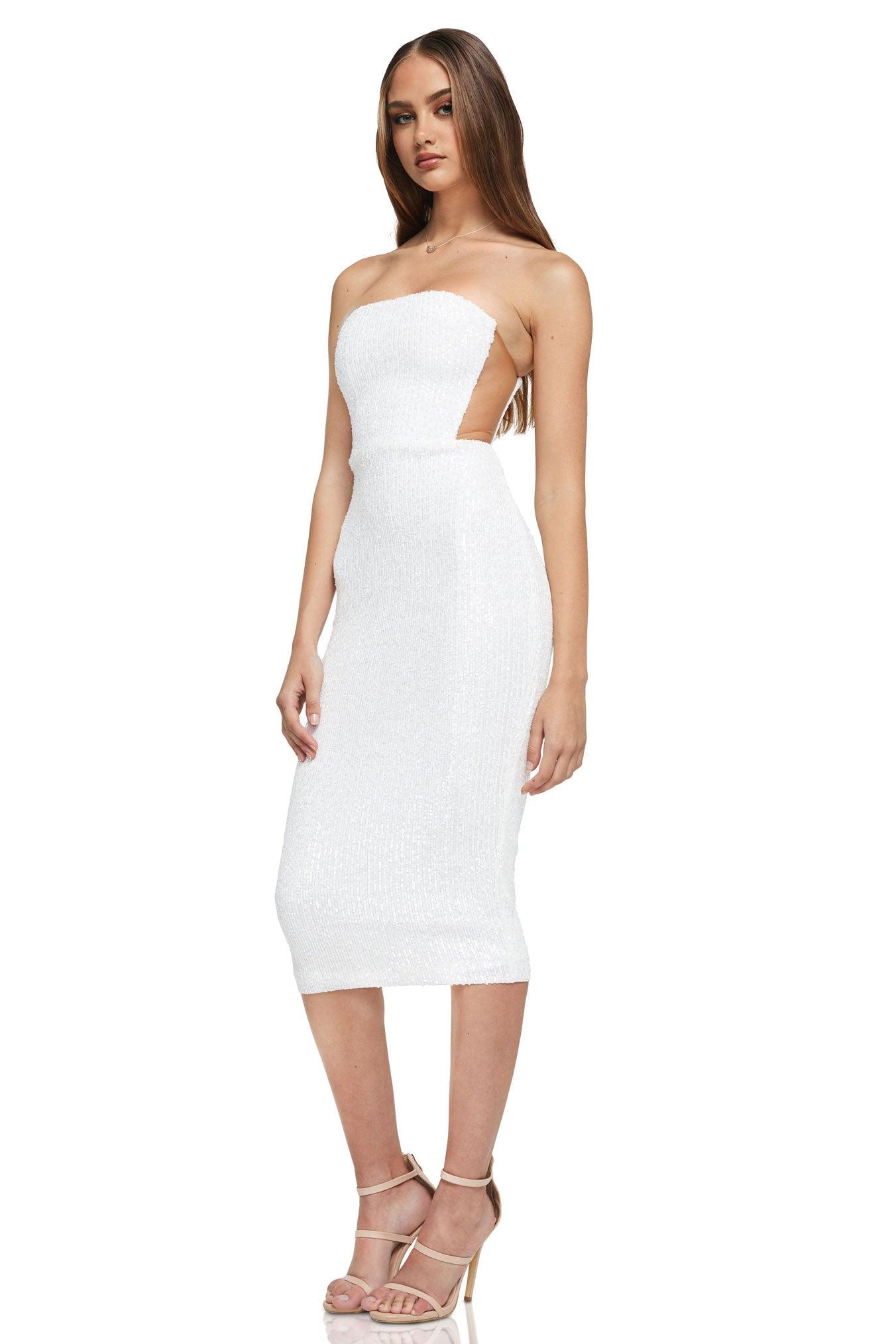 Nookie Lumeire Midi Dress - White - JAUS