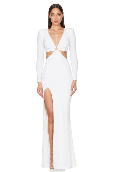 Nookie Riley Ring Cut Out Gown - Ivory - JAUS