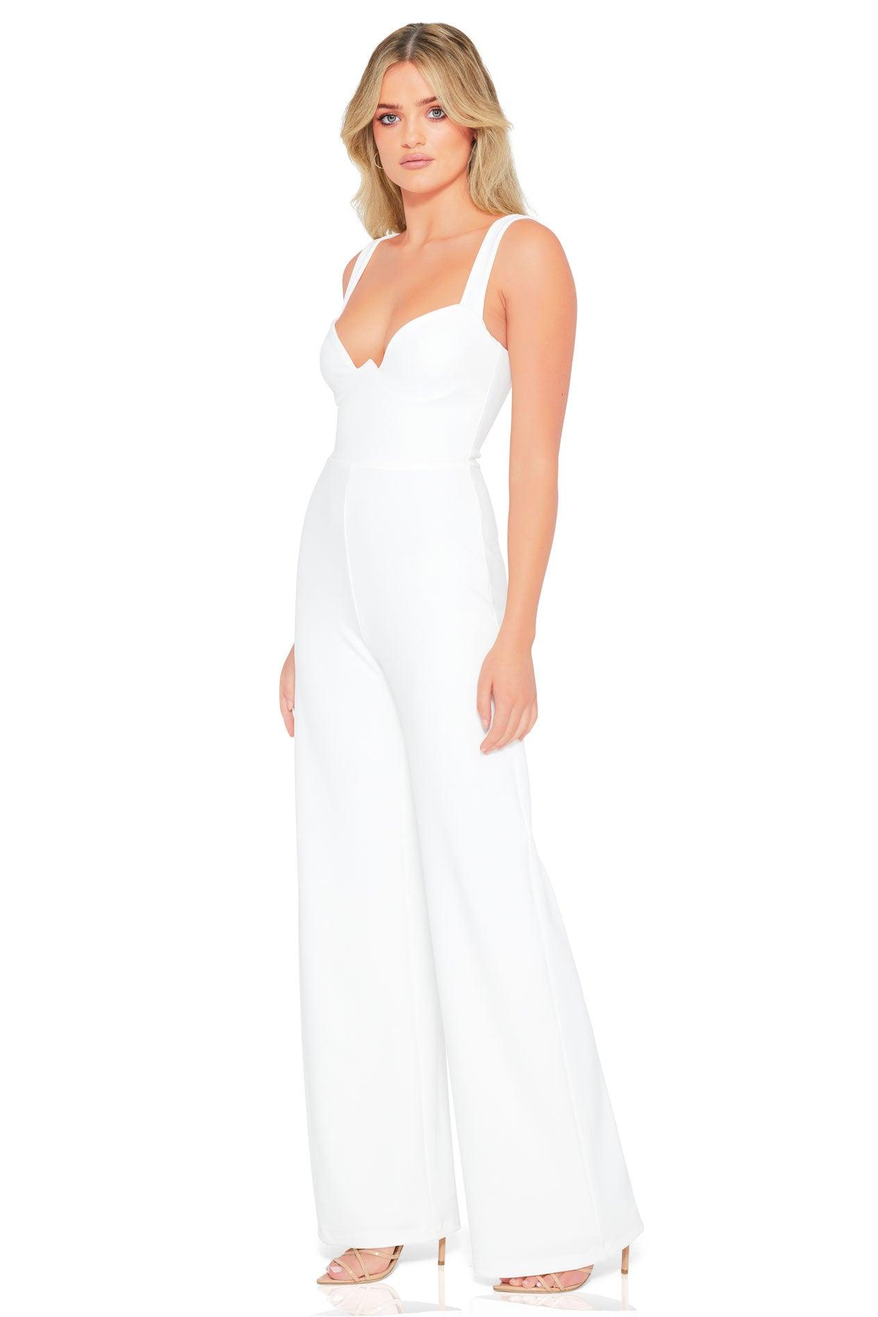 Nookie Romance Jumpsuit - White - JAUS