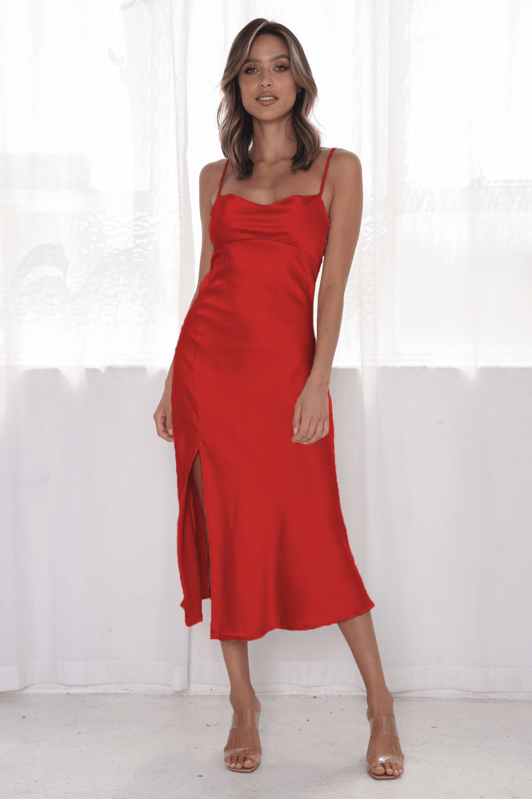 Odessa Dress - Red - JAUS
