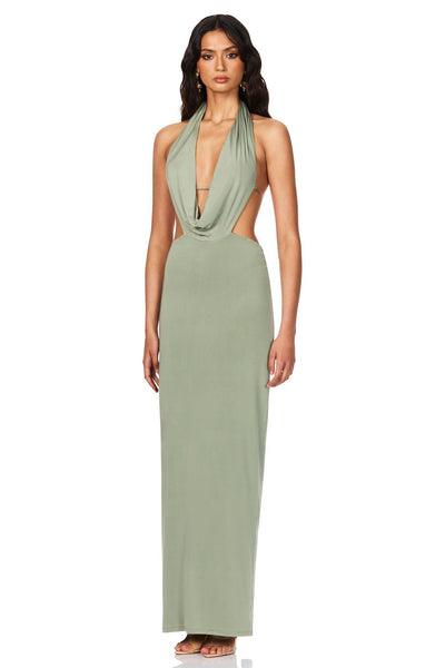 Nookie Olivia Drape Dress - Sage - SHOPJAUS - JAUS