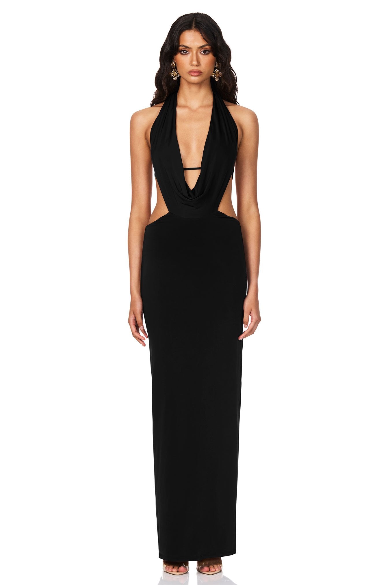 Nookie Olivia Drape Dress - Black - SHOPJAUS - JAUS