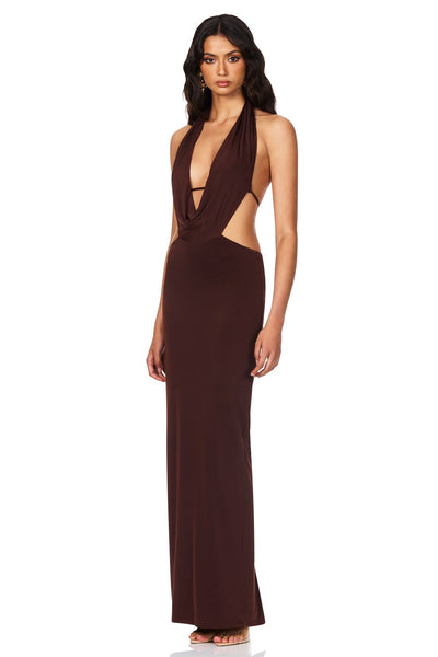 Nookie Olivia Drape Dress - Cocoa - SHOPJAUS - JAUS