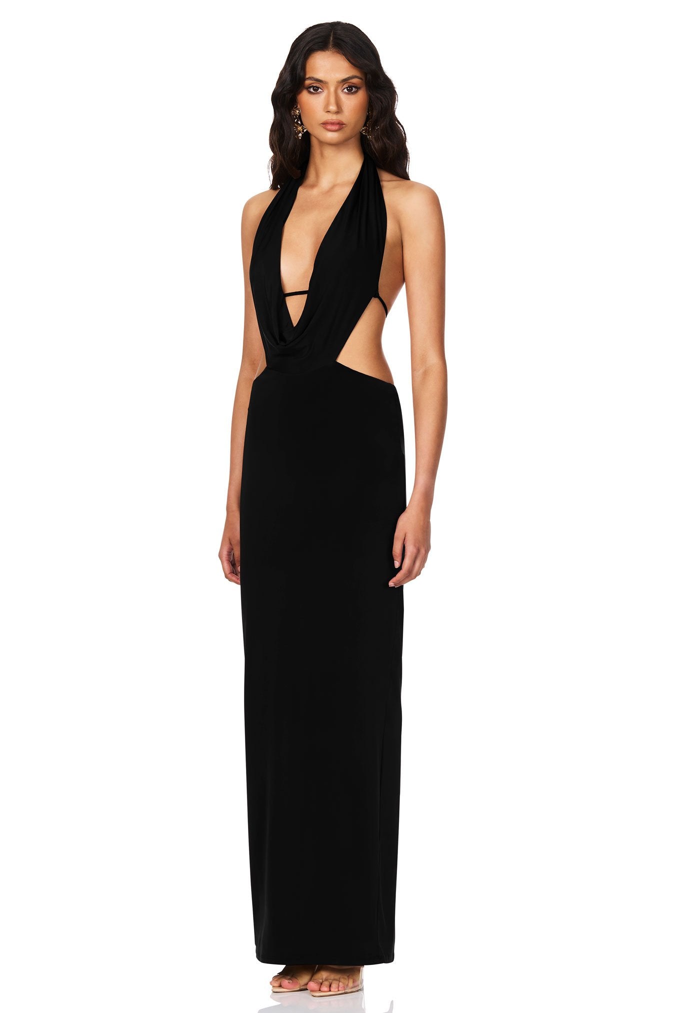 Nookie Olivia Drape Dress - Black - SHOPJAUS - JAUS