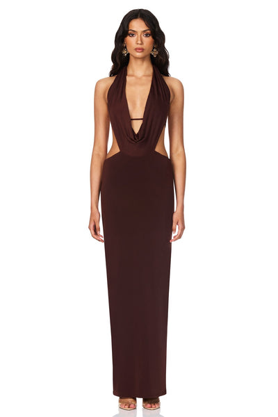 Nookie Olivia Drape Dress - Cocoa - SHOPJAUS - JAUS