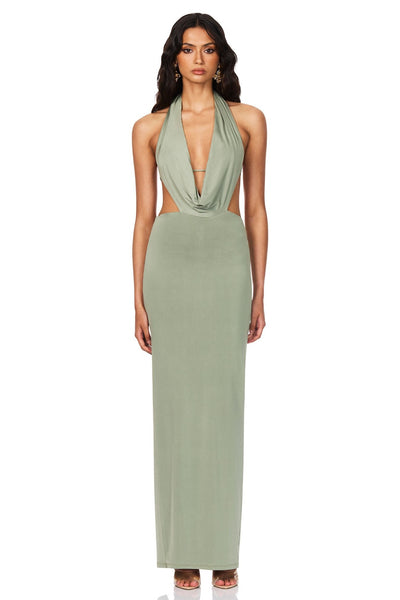 Nookie Olivia Drape Dress - Sage - SHOPJAUS - JAUS