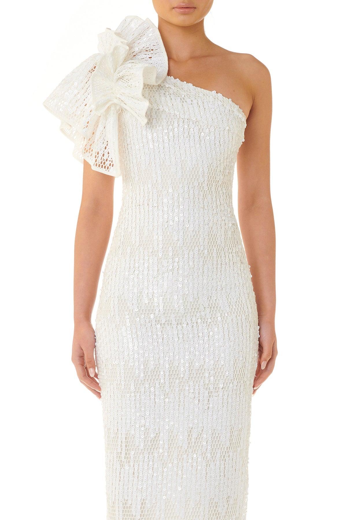 olivia one shoulder sequin dress Alice + Olivia One Shoulder Sequin Dress L 10 US