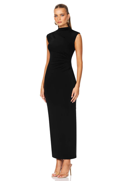 Nookie Olivia High Neck Midi Dress - Black - SHOPJAUS - JAUS