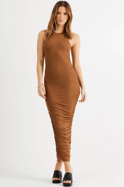 Palamas Mesh Dress - Mocha - JAUS