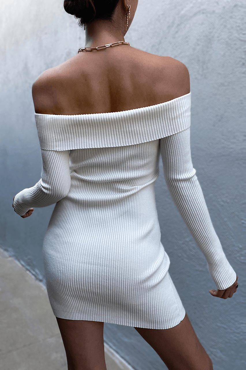 Palm Knit Dress - Cream - JAUS