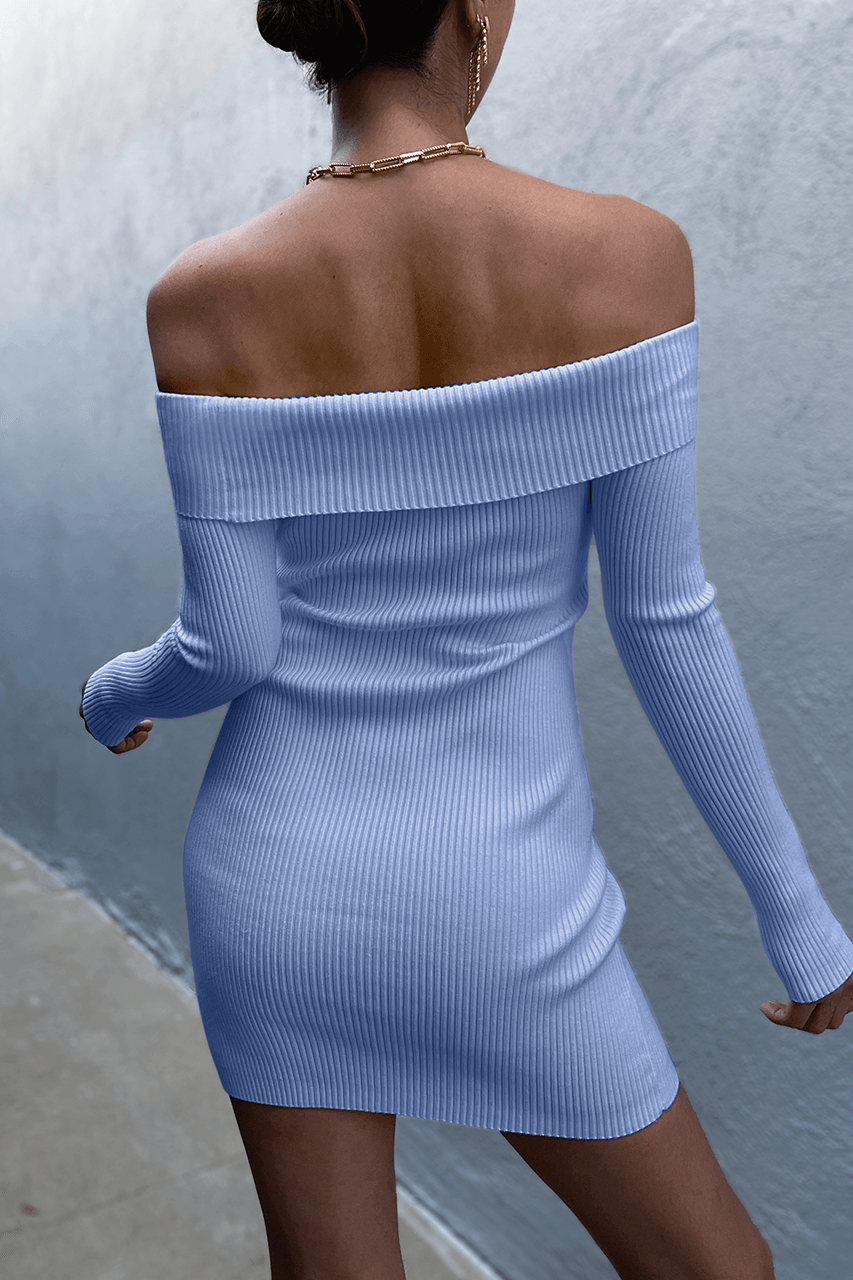 Palm Knit Dress - Periwinkle - JAUS