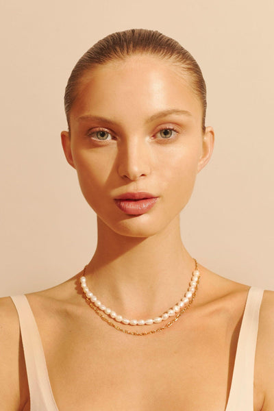 Paxton Necklace - 24k Gold Plated/Pearls - JAUS
