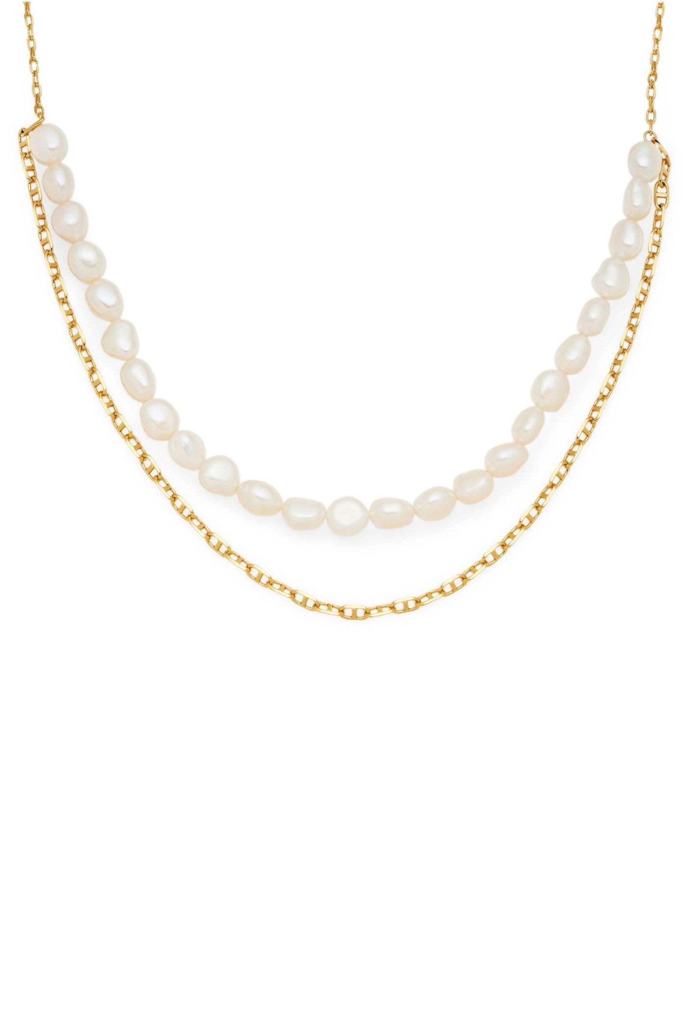 Paxton Necklace - 24k Gold Plated/Pearls - JAUS