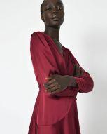 Pena Long Sleeve Wrap Dress - Ruby - JAUS