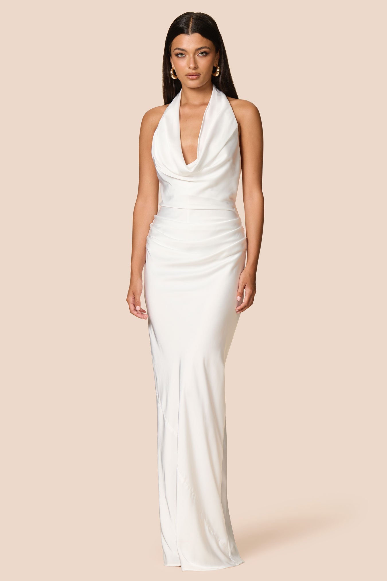 penelope ivory dress Drape Gown With Train Floral dress