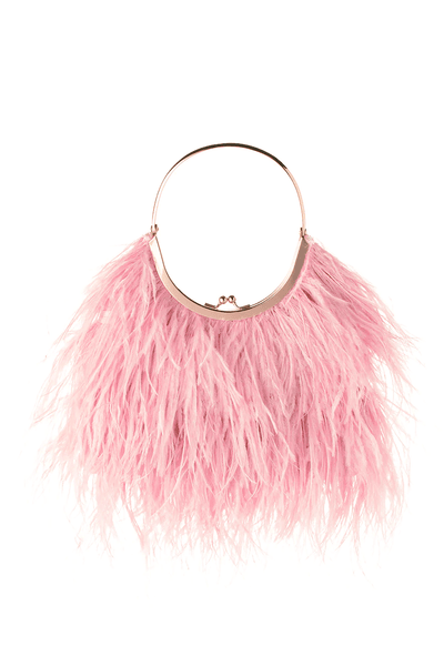 Penny Feathered Framed Bag - Blush - JAUS