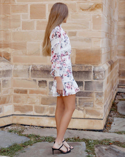 Piper Dress - White Floral - JAUS